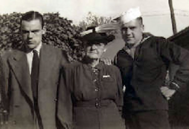 Harold Frederick Christman, with mother and brother