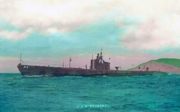 USS Pickerel - colorized print