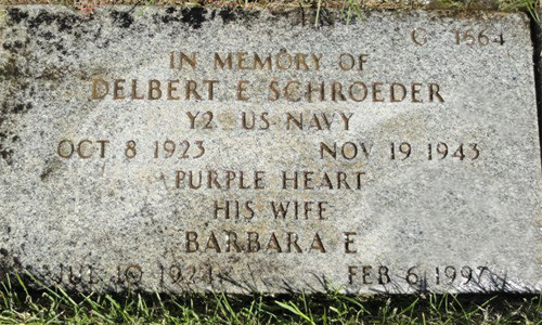 Delbert Eugene Schroeder marker