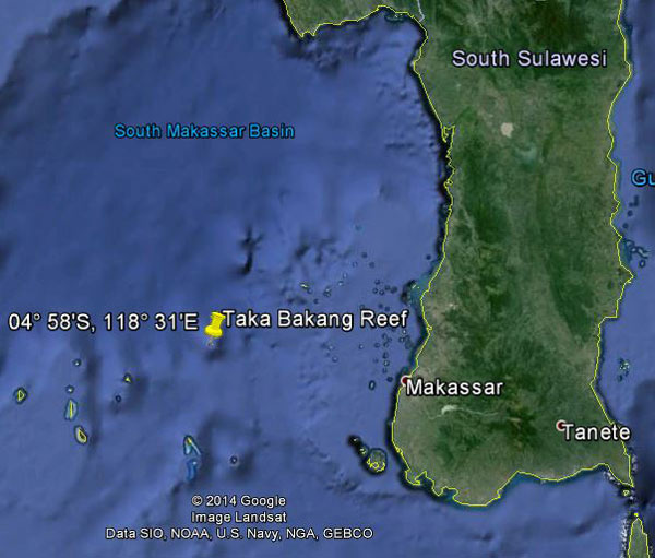 Approximate location of USS S-36